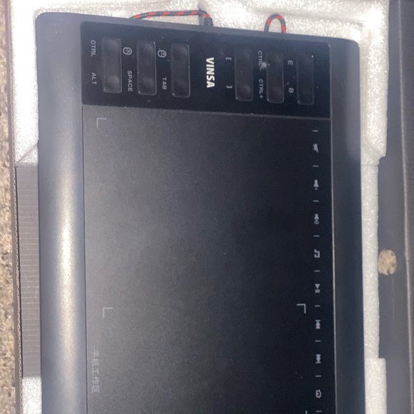 Black VINSA VIN1060PLUS Drawing Tablet Digital Pen Tablet with Stylus 14inch - Picture 2 of 4